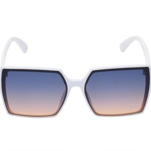 Jessica Simpson J6207‎ white glamourous silver sparkle Square UV400 Sunglasses